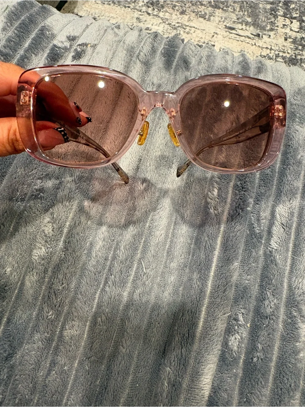 Coach Translucent Pink Oversized Square Sunglasses